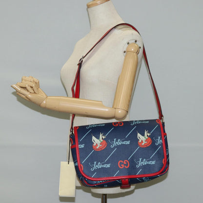 Gucci, Blue, Canvas, shoulder