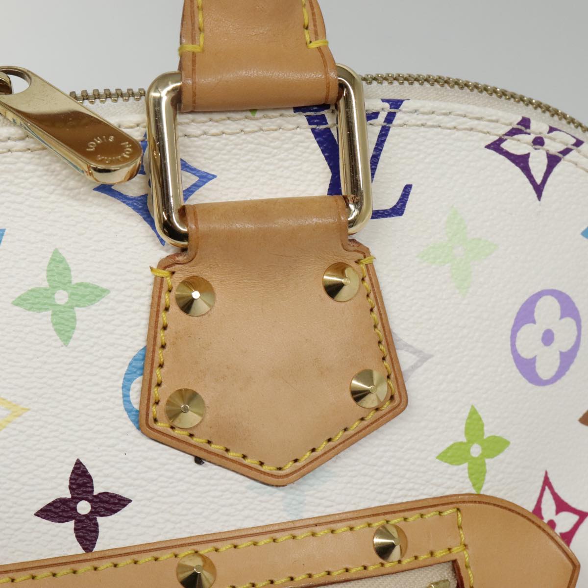 Louis Vuitton Alma, White, Canvas, handbag