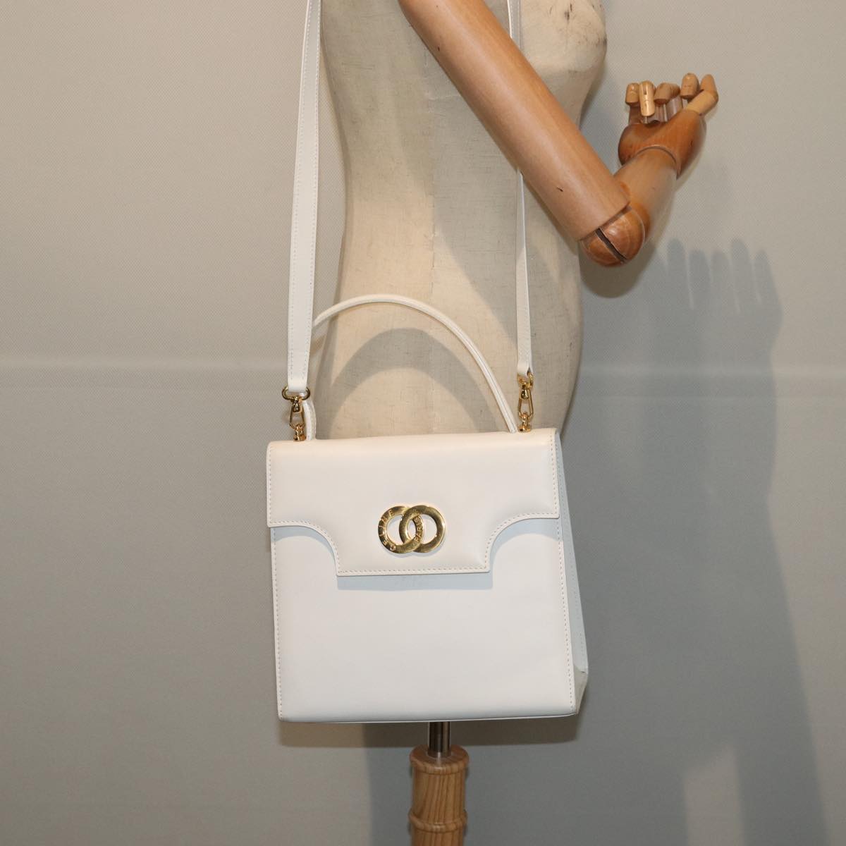 Céline -, White, Leather, handbag