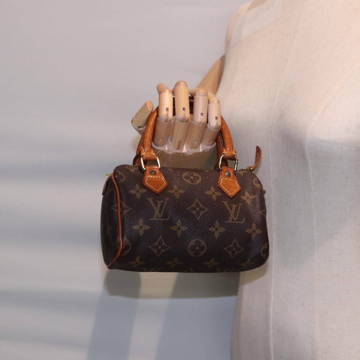 Louis Vuitton Mini speedy, Brown, Canvas, handbag