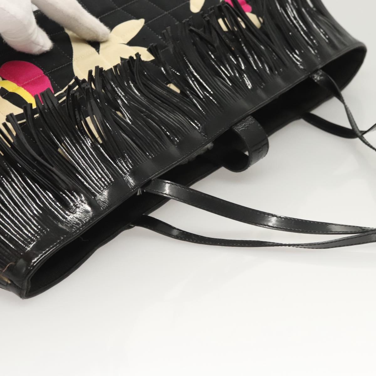 Chanel Chocolate bar, Black, Canvas, handbag