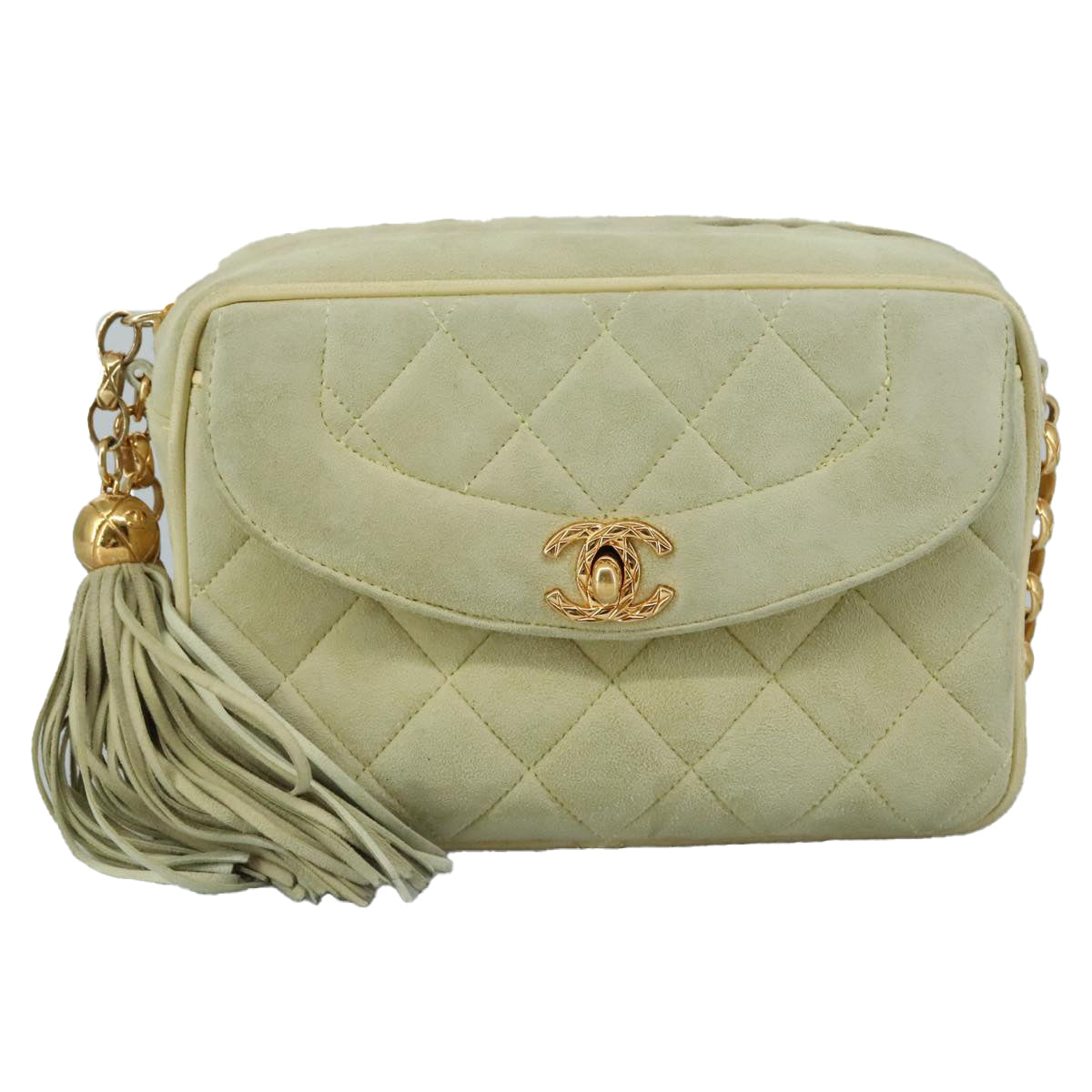 Chanel Diana, Green, Cotton, shoulder