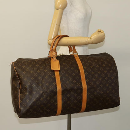 Louis Vuitton Keepall 60, Brown, Canvas, travel