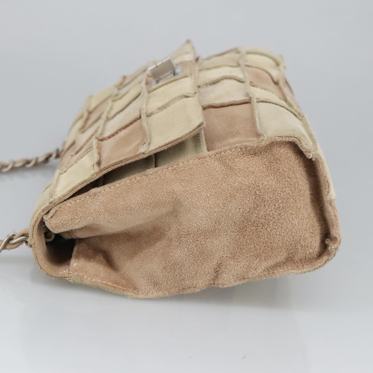 "Chanel 2,55", Beige, Suede, shoulder