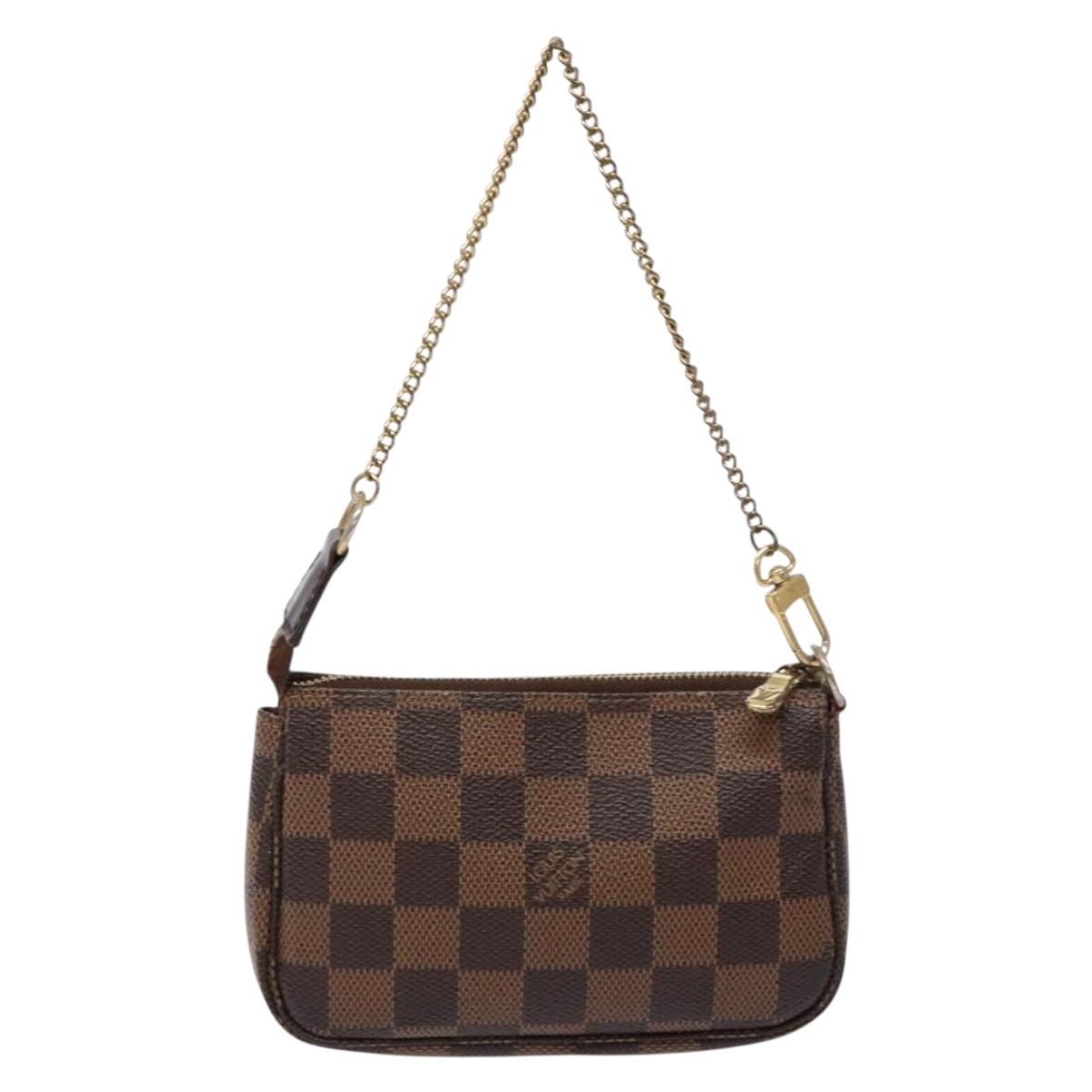 Louis Vuitton Mini Pochette Accessoires, Brown, Canvas, handbag