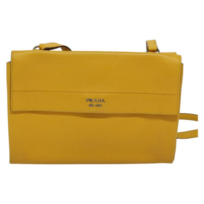Prada, Yellow, Leather, shoulder
