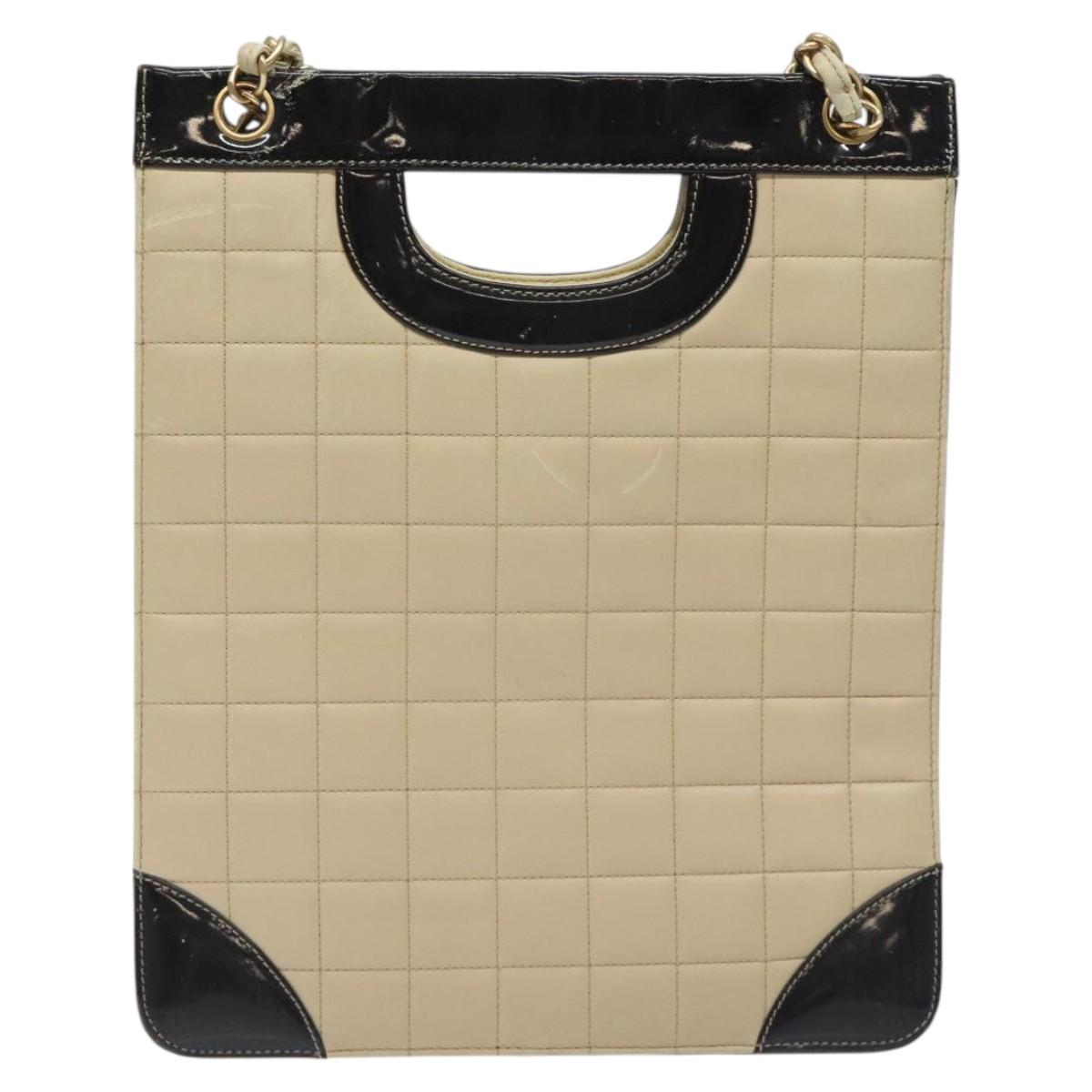 Chanel Chocolate bar, White, Leather, tote
