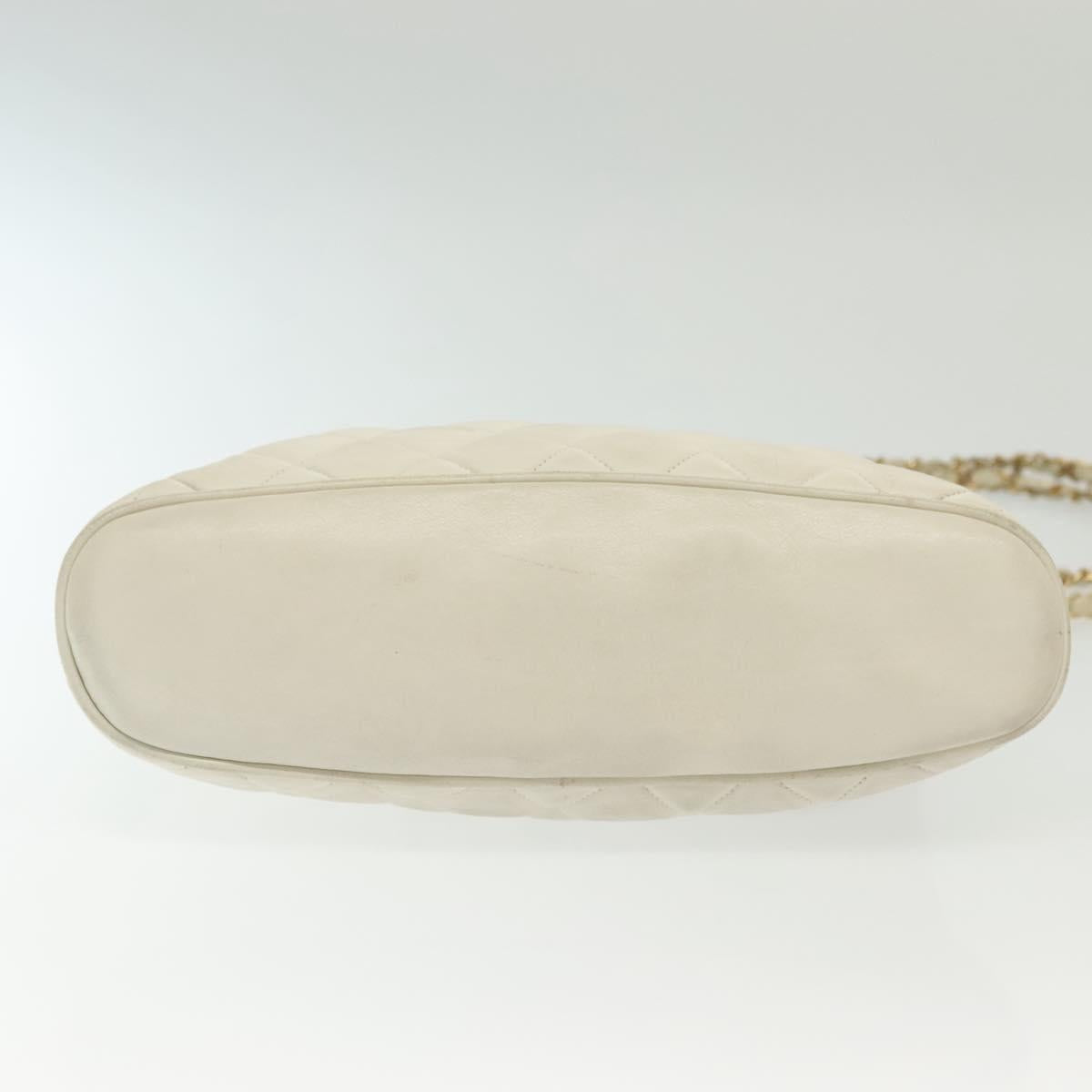 Chanel Matelassé, "WHITE,GOLD", Leather, shoulder