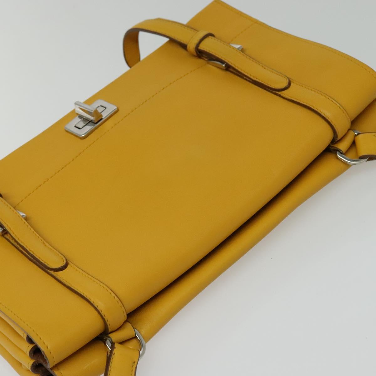 Prada, Yellow, Leather, shoulder