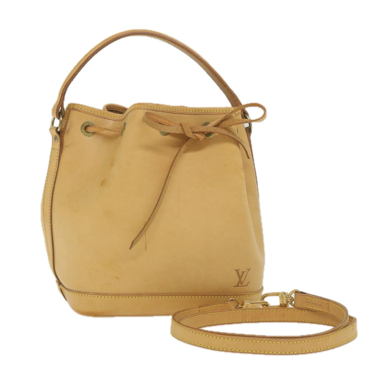 Louis Vuitton Noe, Beige, Leather, handbag