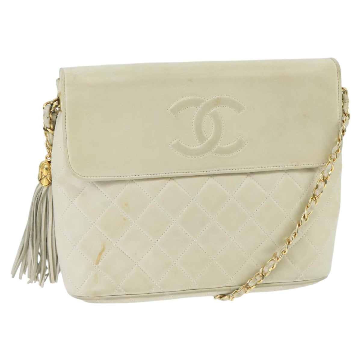 Chanel Camera, Beige, Leather, shoulder