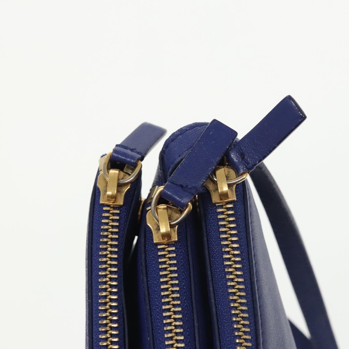 Céline Trio, Blue, Leather, shoulder