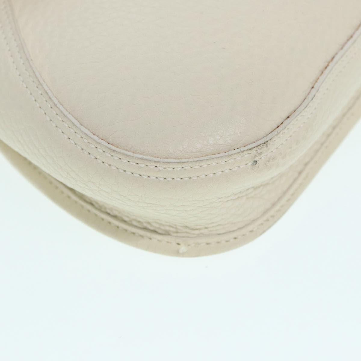 Salvatore Ferragamo Gancini, White, Leather, shoulder