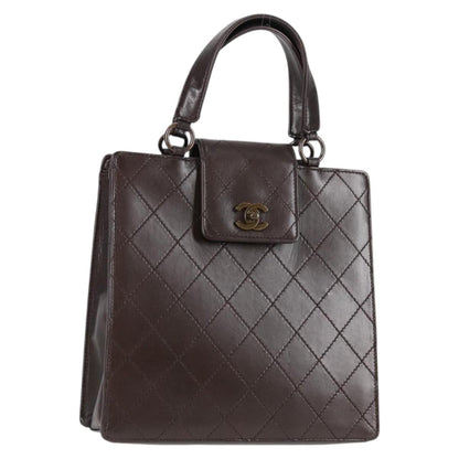 Chanel Coco Mark, Brown, Leather, handbag
