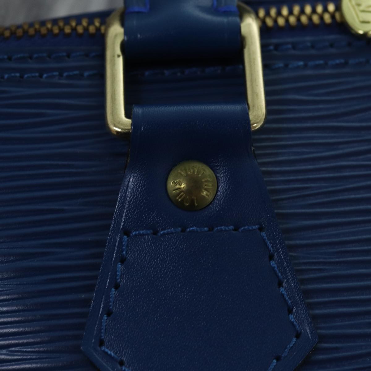 Louis Vuitton Alma, Blue, Leather, handbag