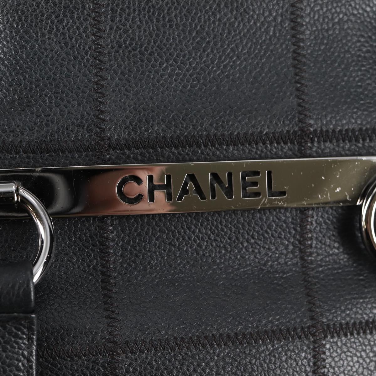 Chanel Chocolate bar, Black, Leather, handbag
