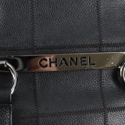 Chanel Chocolate bar, Black, Leather, handbag