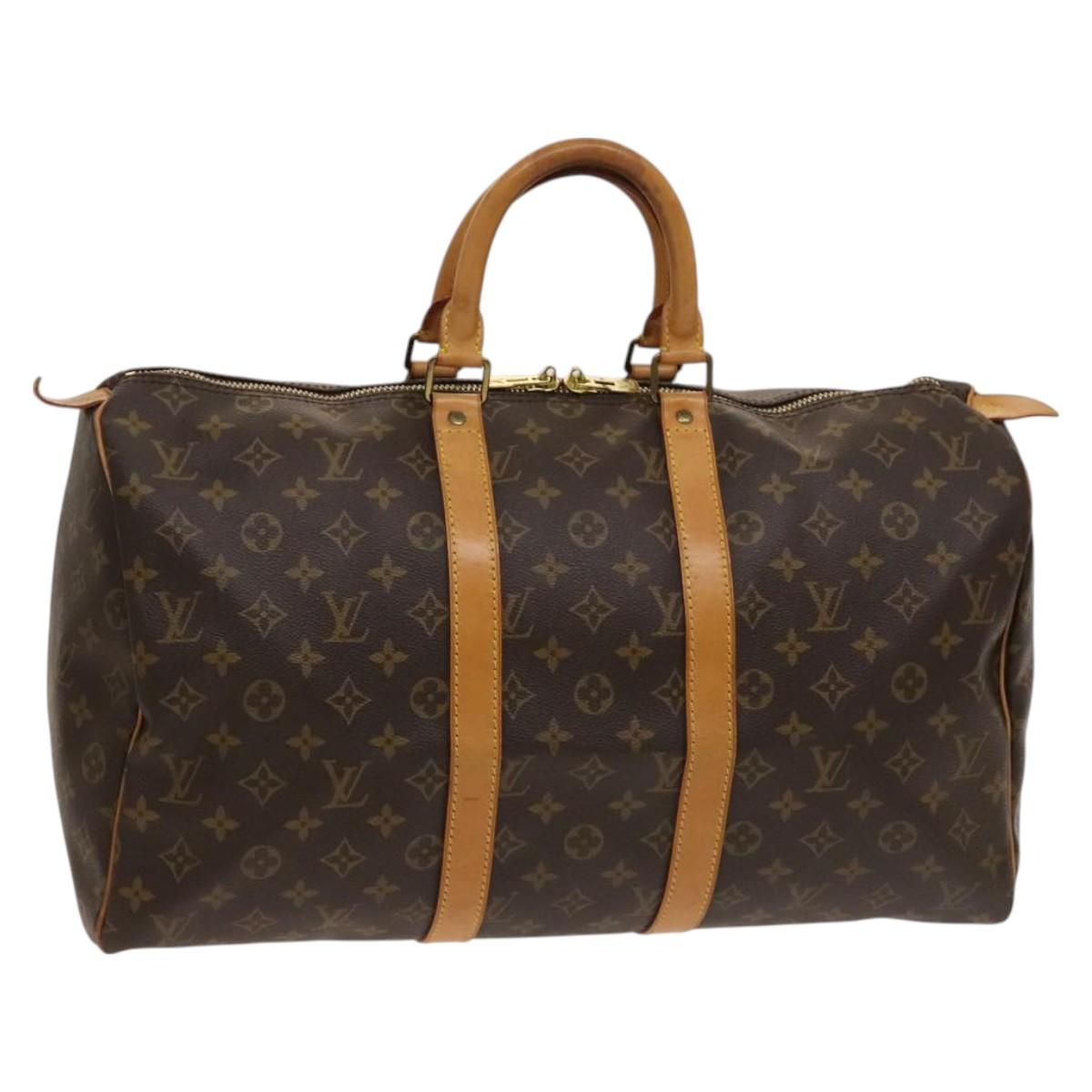 Louis Vuitton Keepall 45, Brown, Canvas, travel