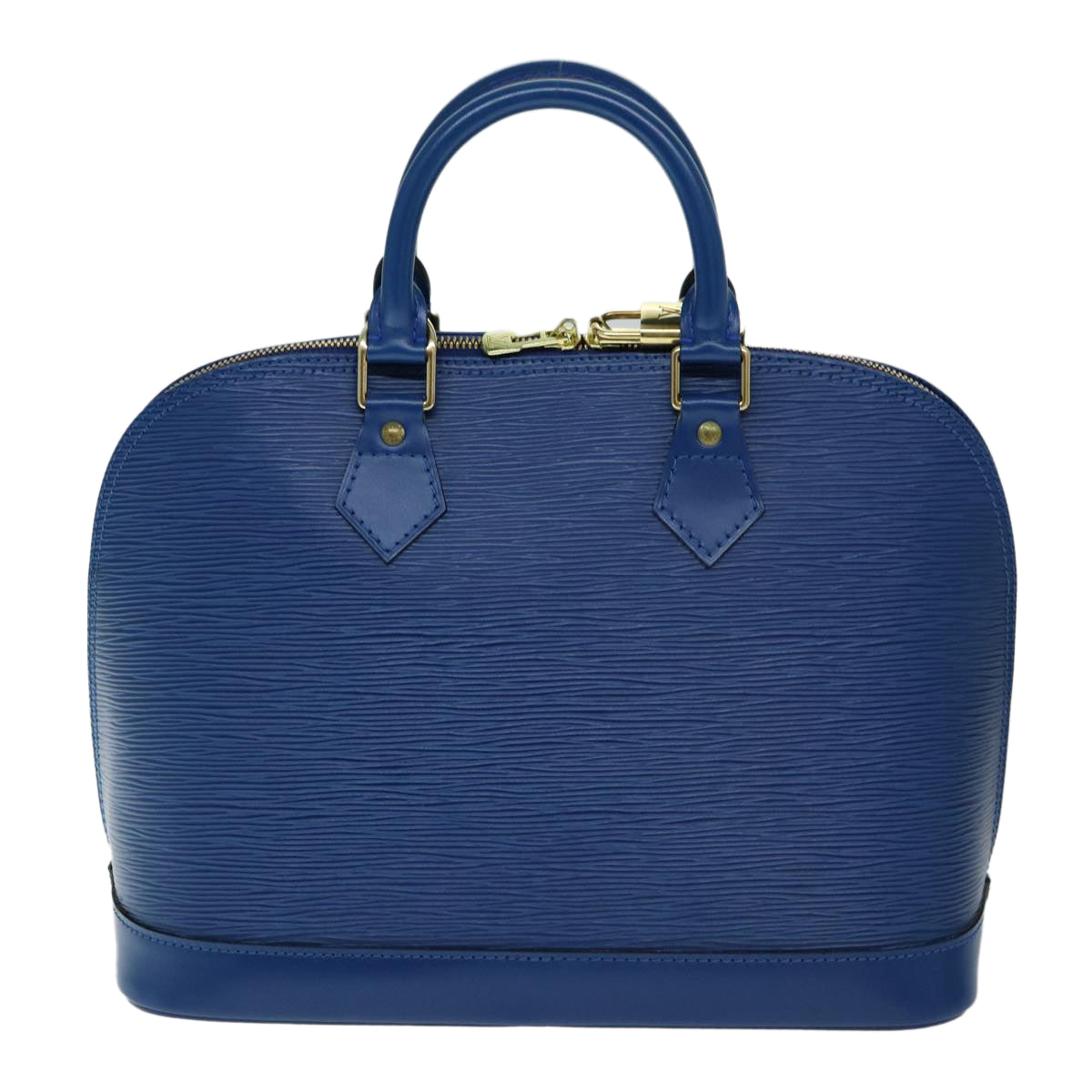 Louis Vuitton Alma, Blue, Leather, handbag