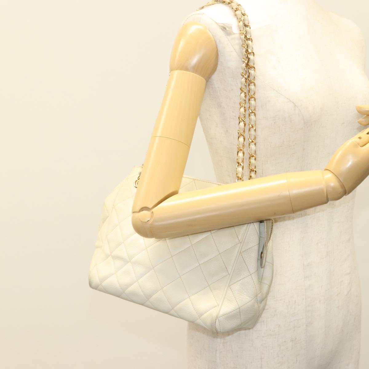 Chanel, White, Leather, shoulder