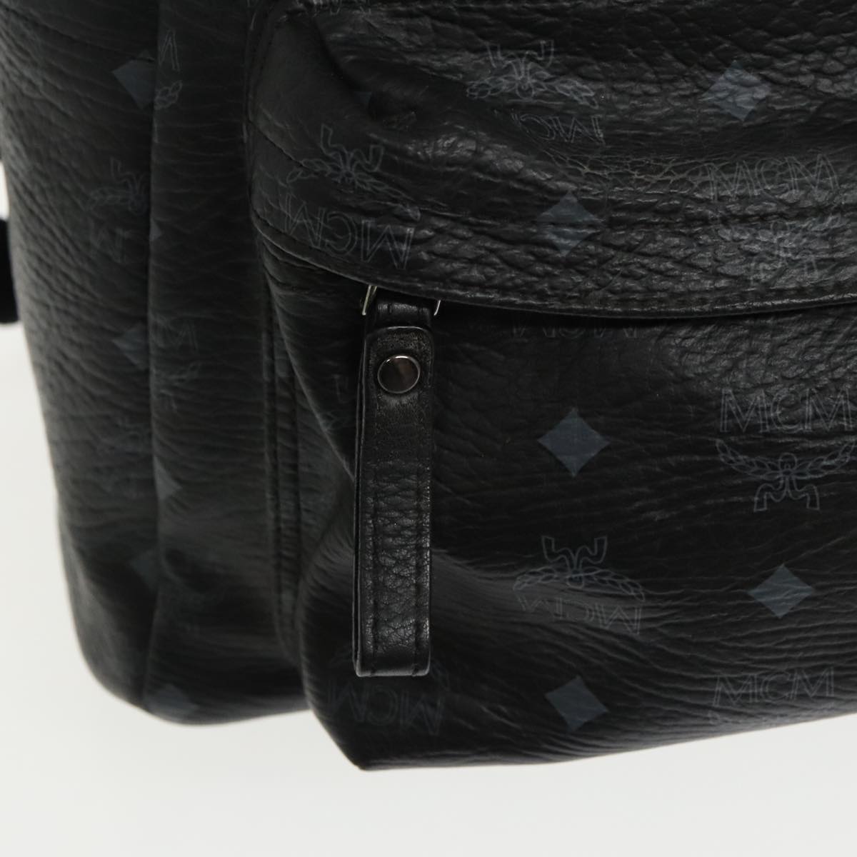 MCM Visetos, Black, Canvas, backpack