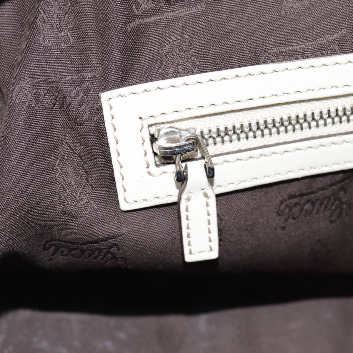 Gucci Vintage, White, Leather, handbag
