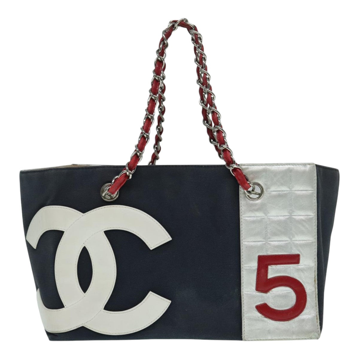 Chanel Numero 5, Navy, Canvas, tote