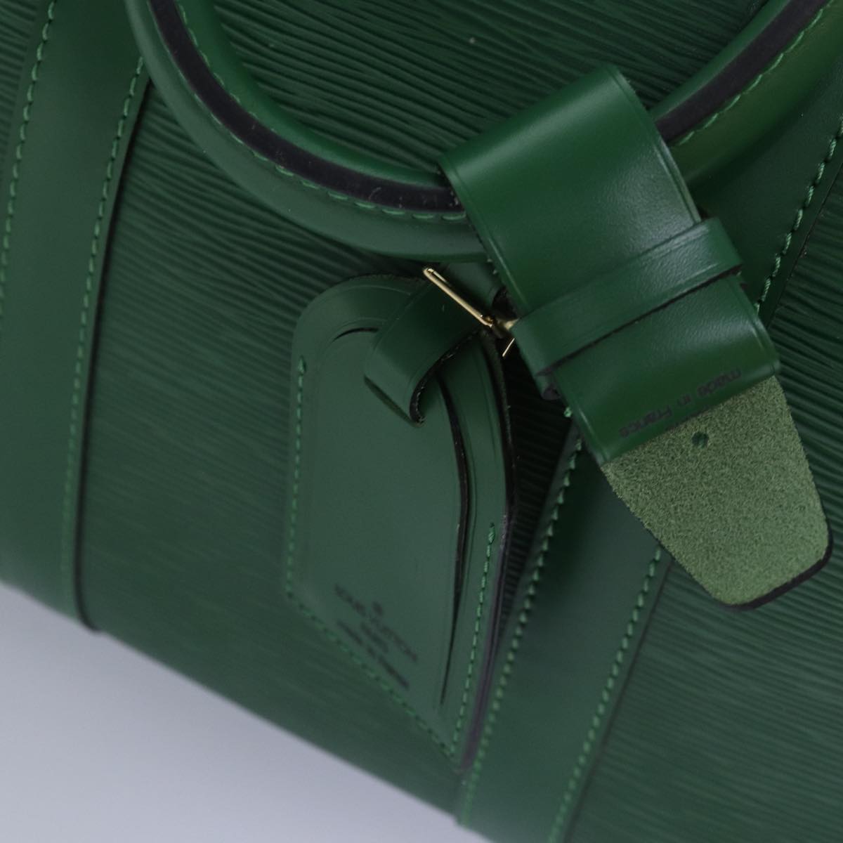 Louis Vuitton Keepall 45, Green, Leather, travel