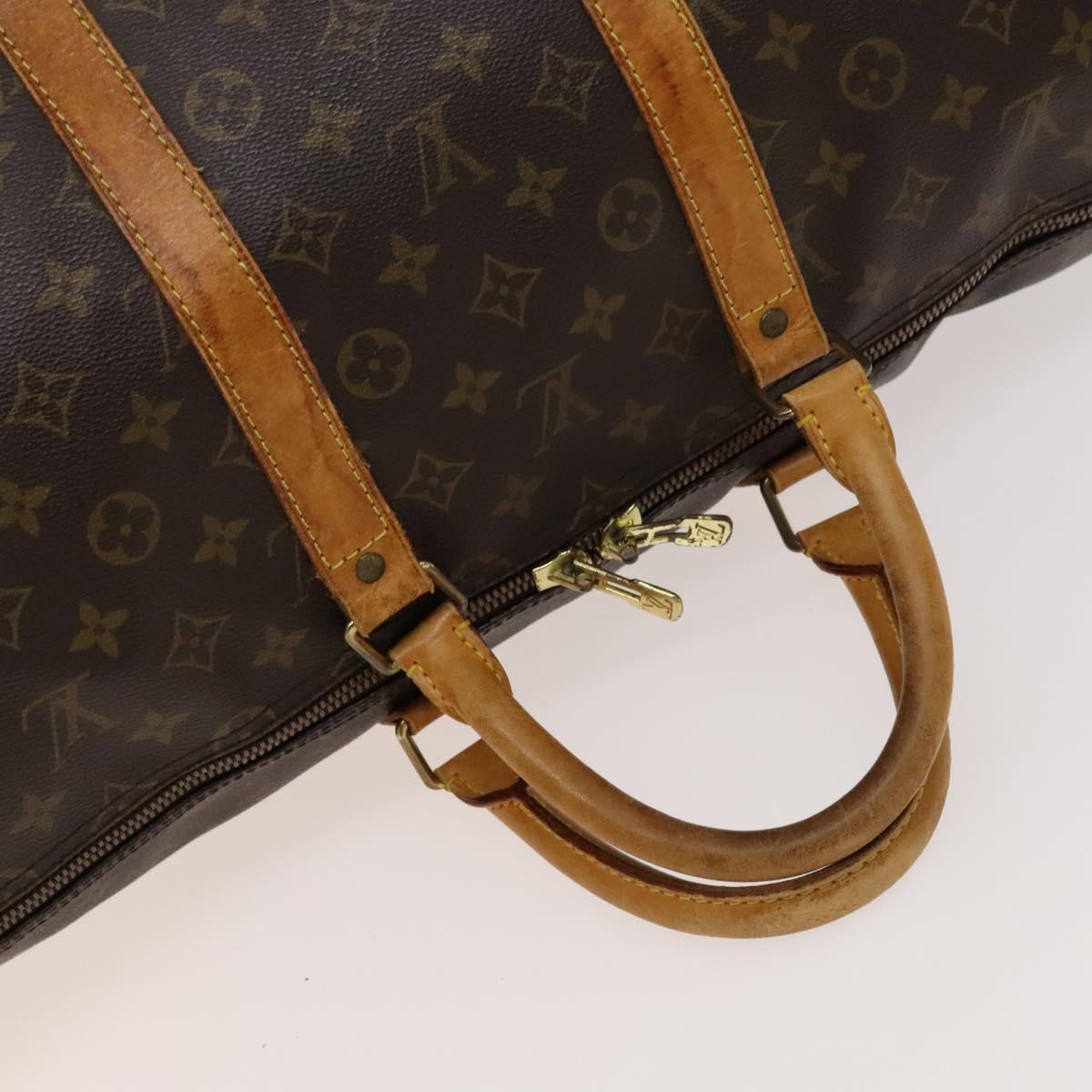 Louis Vuitton Keepall Bandouliere 55, Brown, Canvas, travel