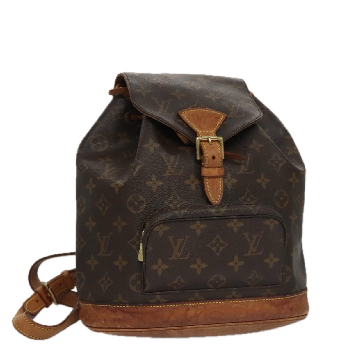 Louis Vuitton Montsouris MM, Brown, Canvas, backpack