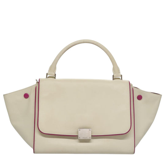 Céline Trapèze, Beige, Leather, handbag