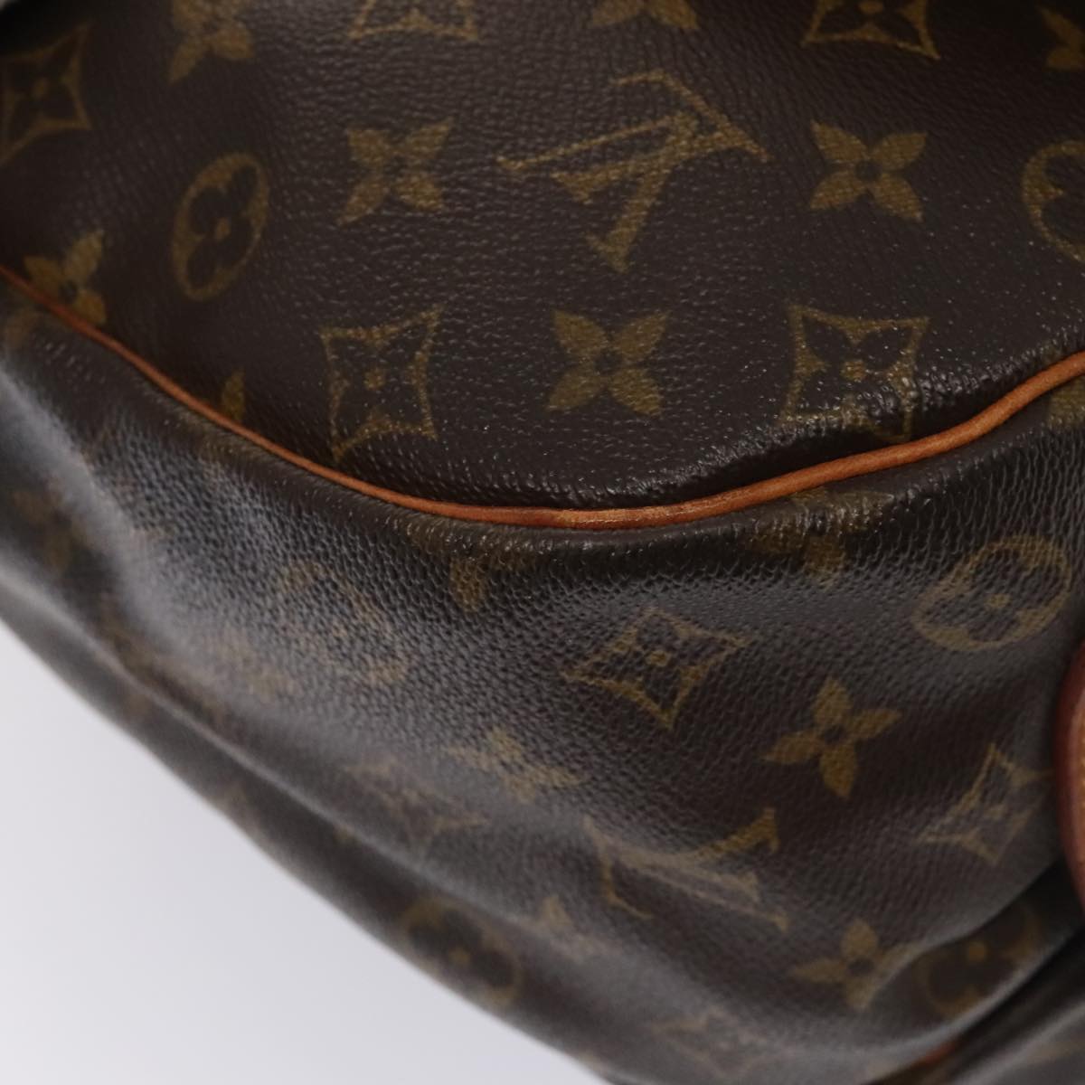 Louis Vuitton Saumur 35, Brown, Canvas, shoulder