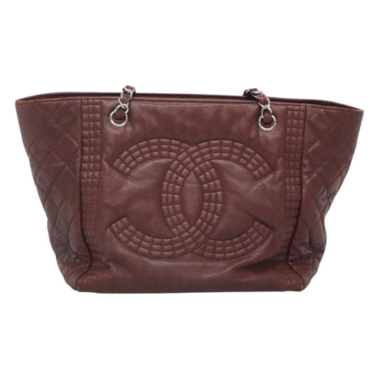Chanel Grand Shopping, Burgundy, Leather, tote