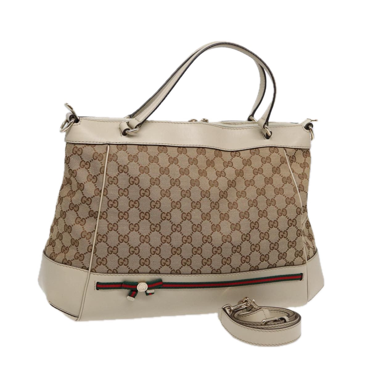 Gucci Sherry, Beige, Canvas, tote