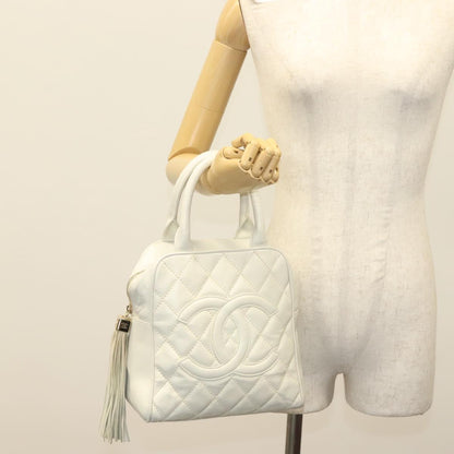 Chanel Coco Mark, White, Leather, handbag