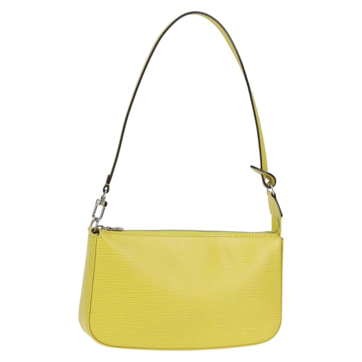 Louis Vuitton Pochette Accessoire, Yellow, Leather, clutch