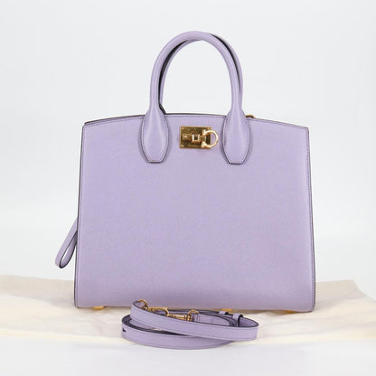 Salvatore Ferragamo Gancini, Purple, Leather, handbag