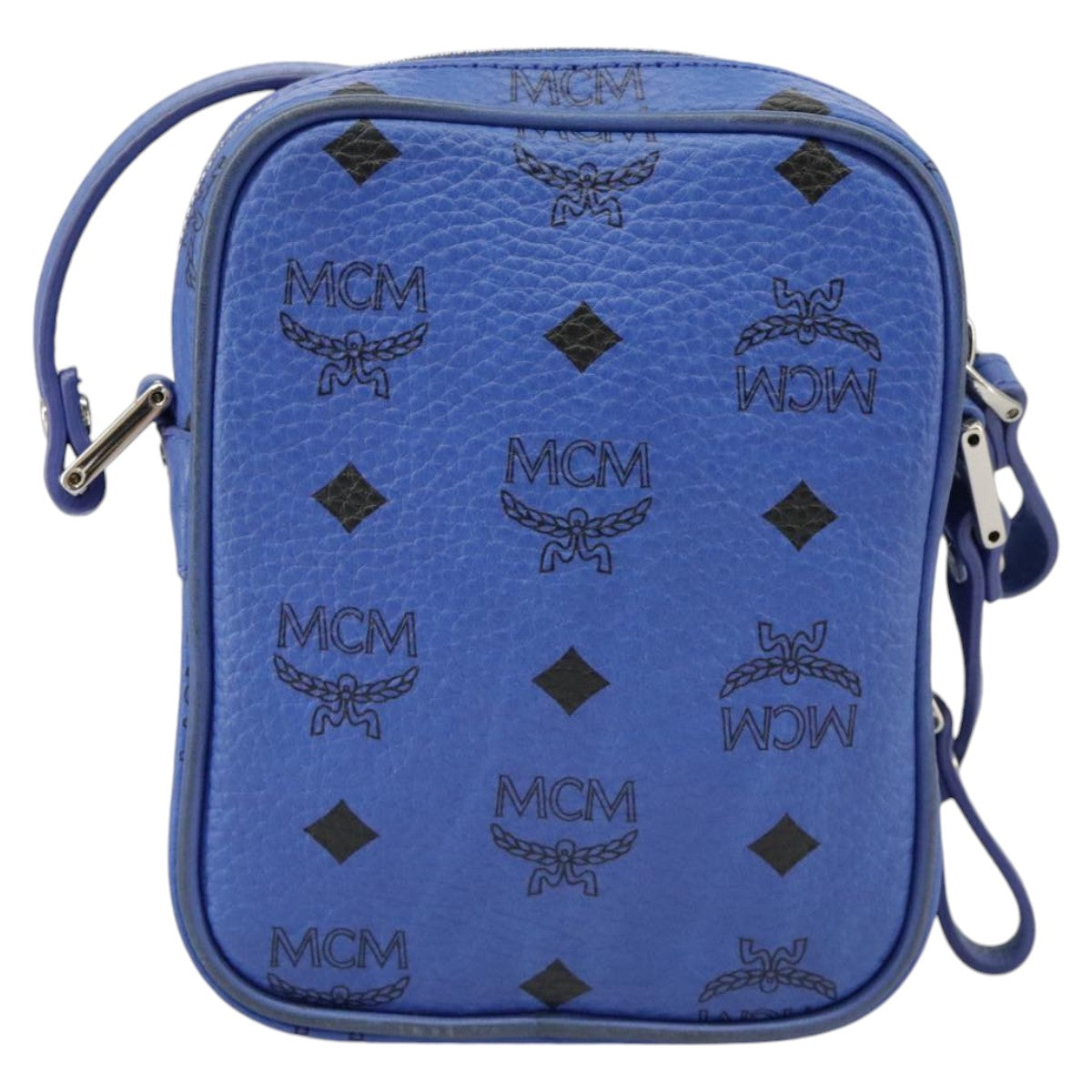 MCM Visetos, Blue, Canvas, shoulder