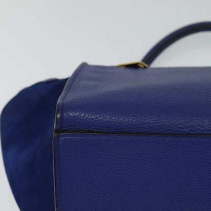 Céline Trapèze, Blue, Leather, handbag