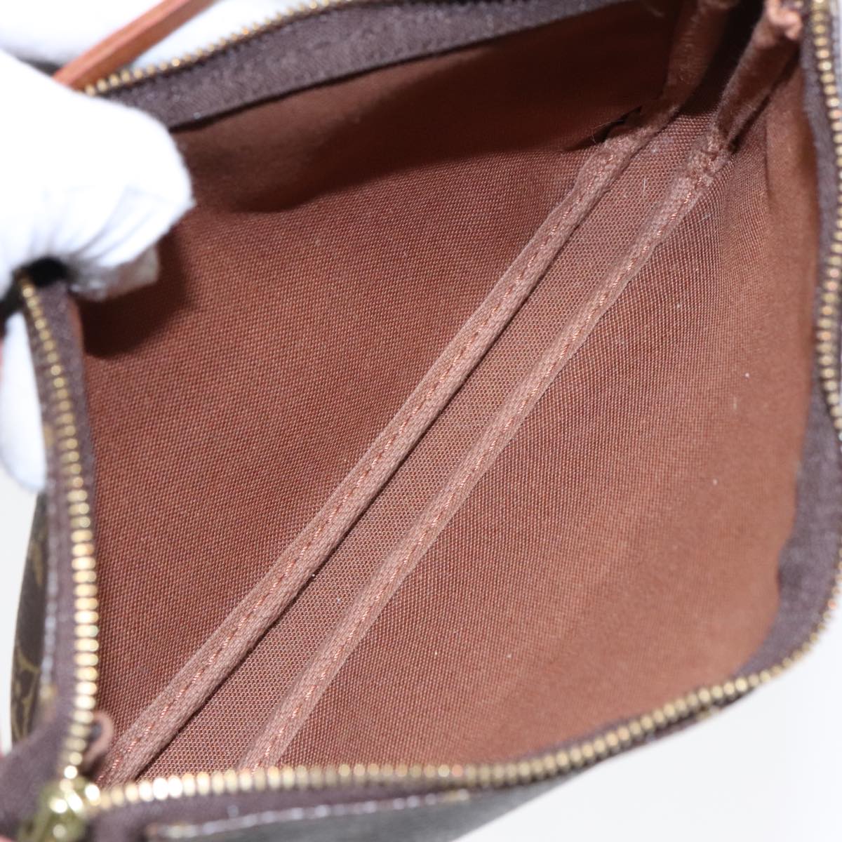 Louis Vuitton Pochette Accessoire, Brown, Canvas, clutch