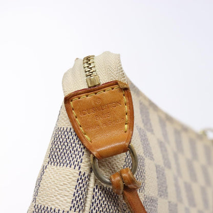 Louis Vuitton Pochette Accessoire, White, Canvas, clutch