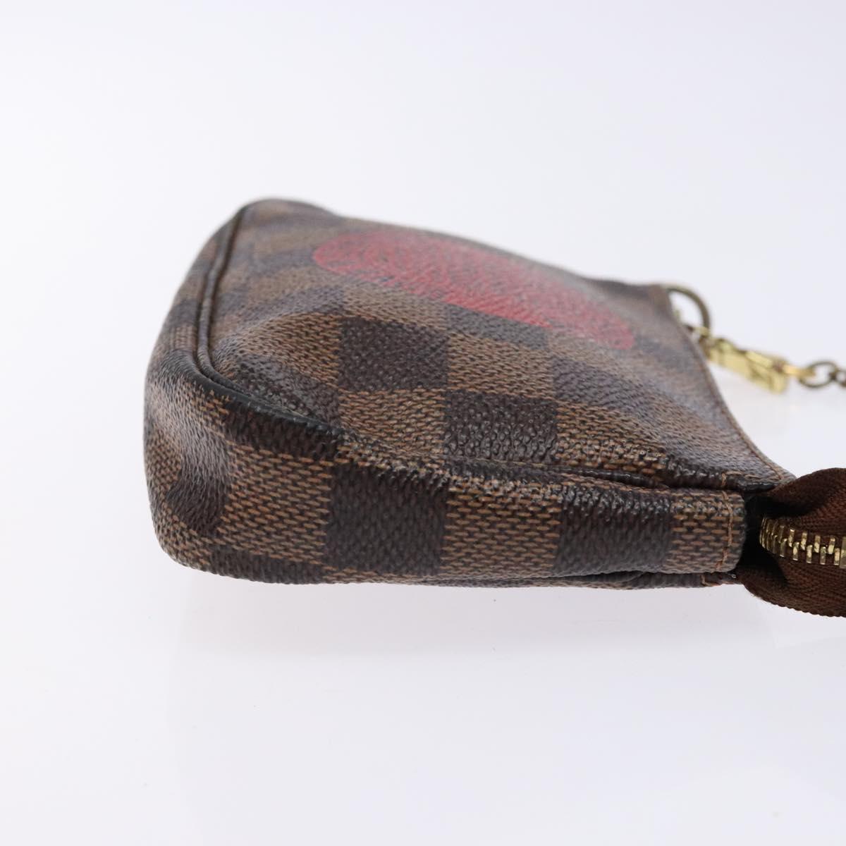 Louis Vuitton Mini Pochette Accessoires, Brown, Canvas, handbag