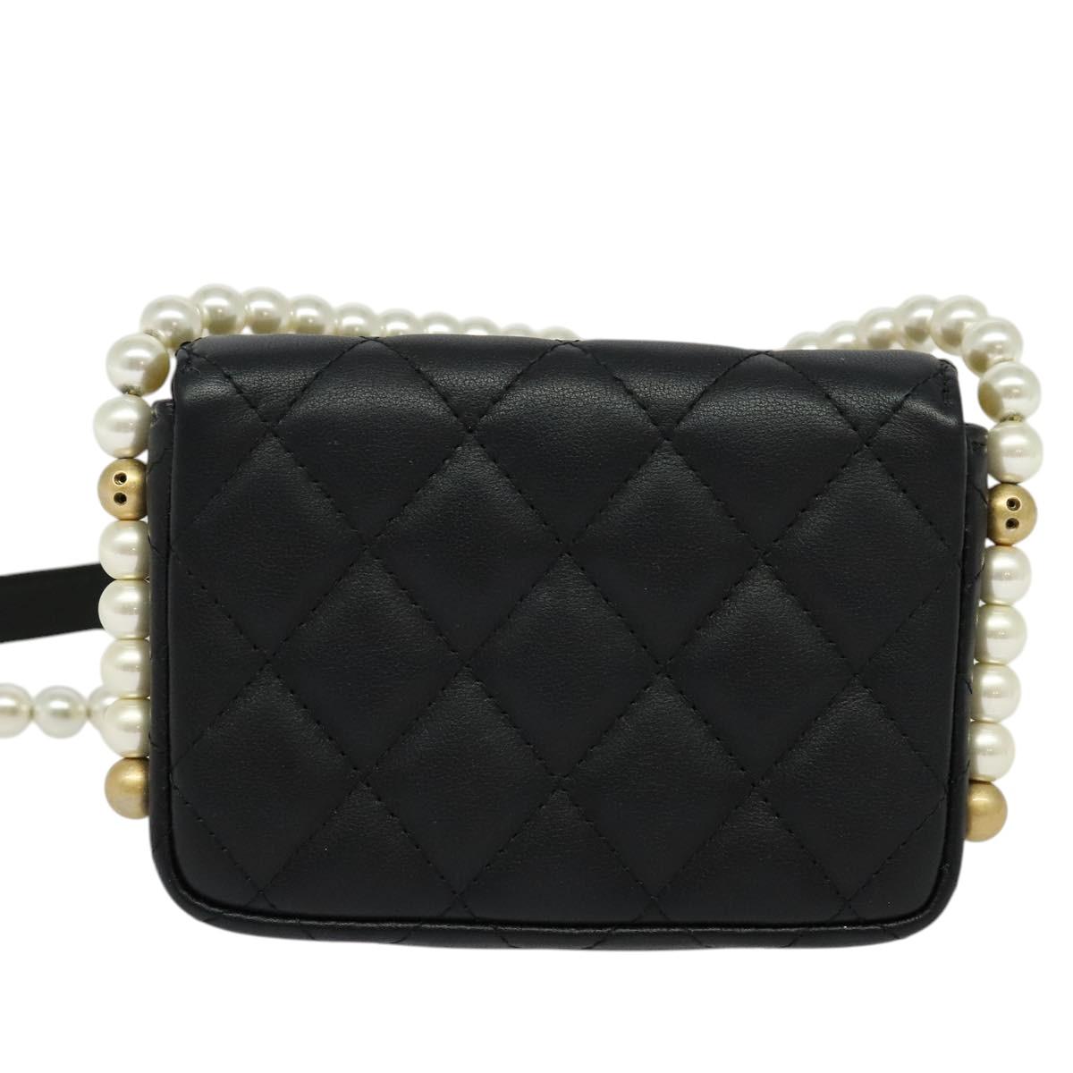 Chanel MINI FLAP BAG, Black, Leather, shoulder