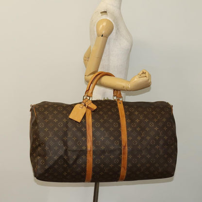 Louis Vuitton Keepall Bandoulière 60, Brown, Canvas, travel