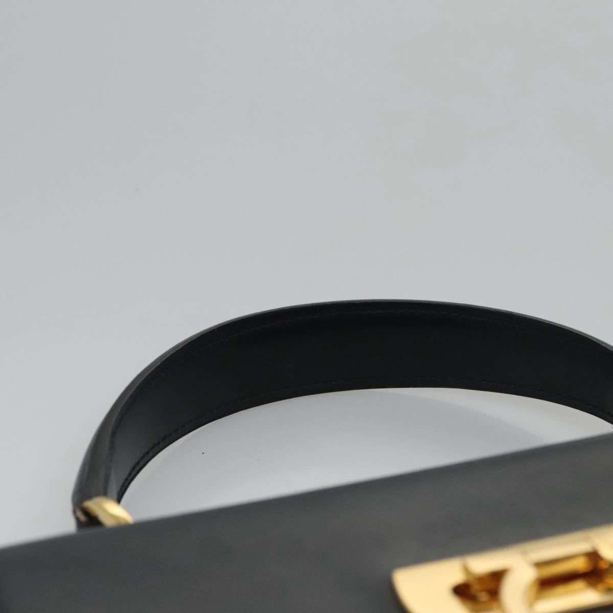 Salvatore Ferragamo Gancini, Black, Leather, handbag