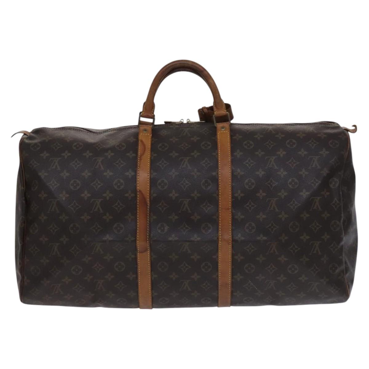 Louis Vuitton Keepall 60, Brown, Canvas, travel