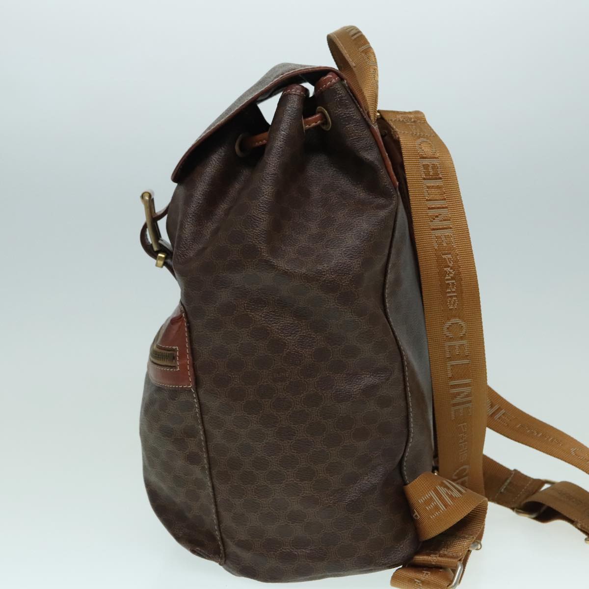 Céline Macadam, Brown, Canvas, backpack