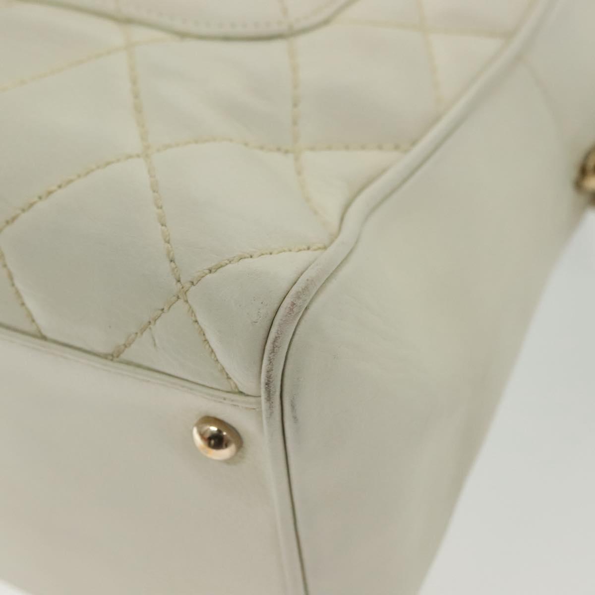 Chanel Coco Mark, White, Leather, handbag