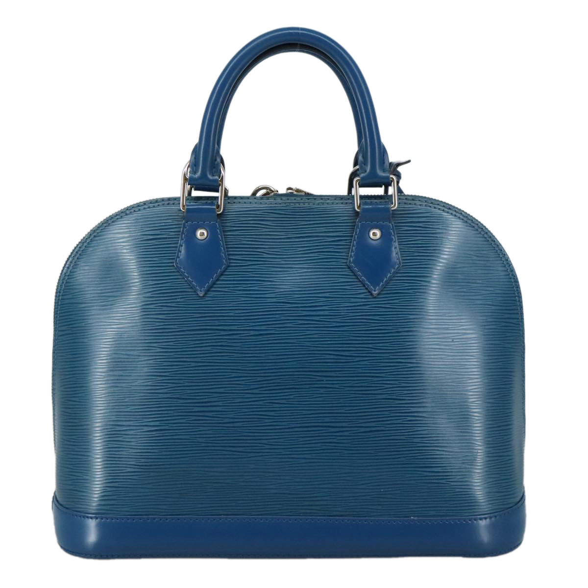 Louis Vuitton Alma, Blue, Leather, handbag