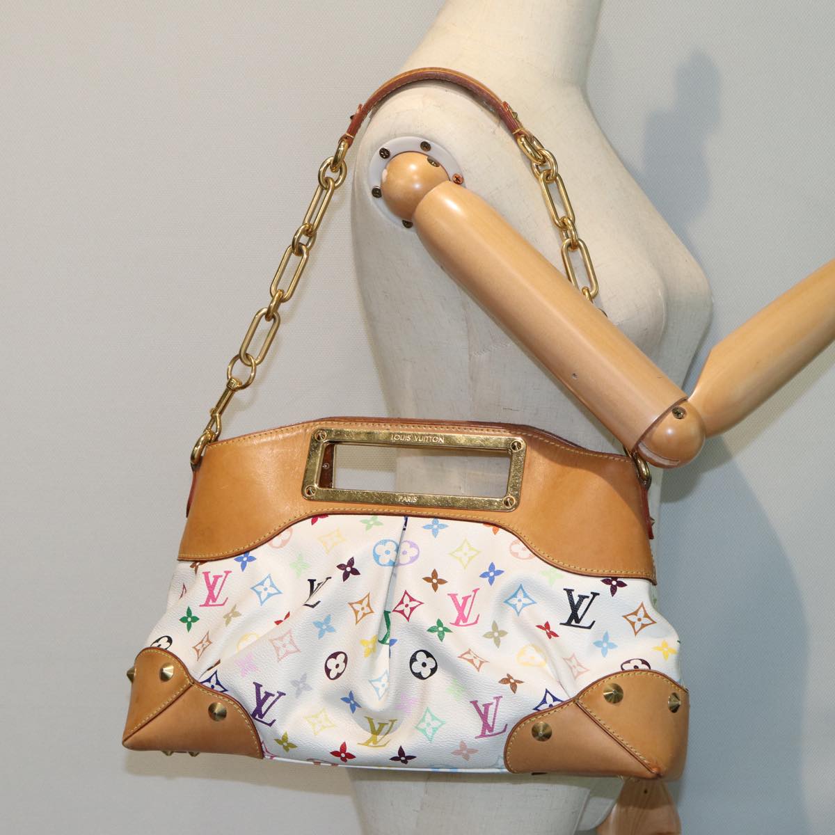 Louis Vuitton Judy, White, Canvas, handbag